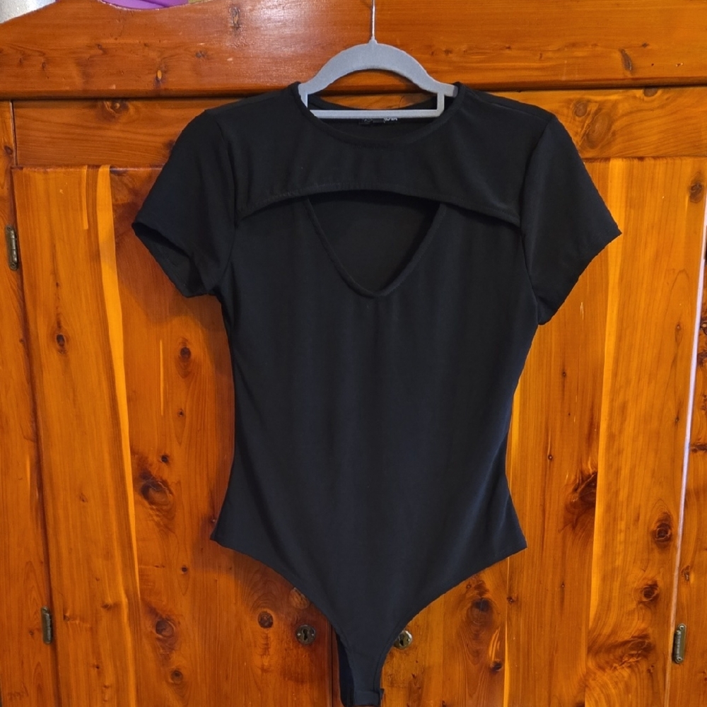 Fashion Nova Classic Black Cutout Bodysuit